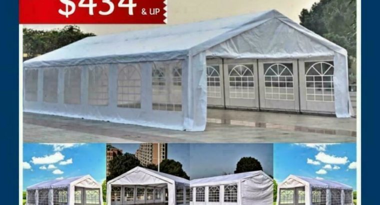 20×40 • 20×32 • 20×20 • 20×13 • 32×16 Premium Wedding Party Event Carport Tents for Sale from $434