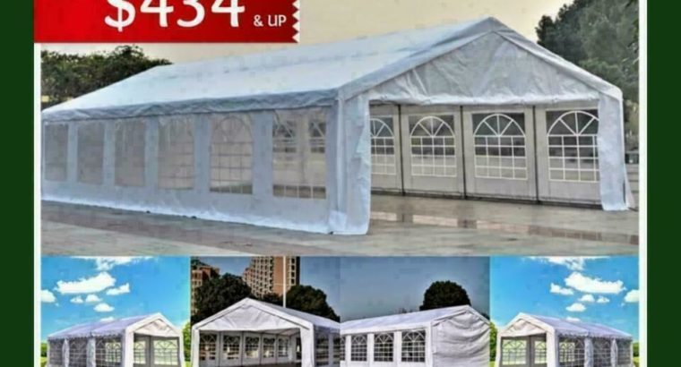 20×40 • 20×32 • 20×20 • 20×13 • 32×16 Premium Wedding Party Event Carport Tents for Sale from $434