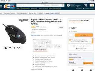 Logitech G502 Proteus Spectrum Gaming mouse