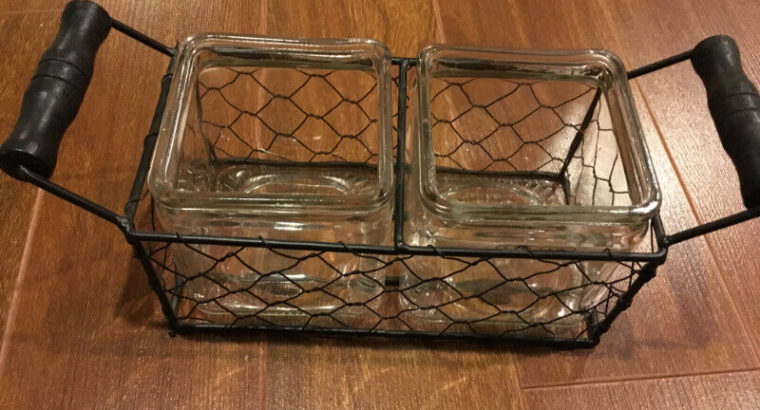 BN square containers in metal tray (set of 3)