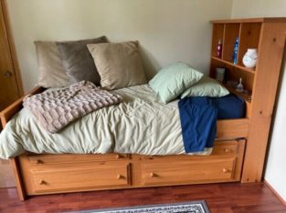 Single bed with trundle bed and drawers underneath – solid wood