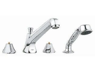 GROHE Somerset Double Handle Deck Mounted Roman Tub Faucet with Handshower