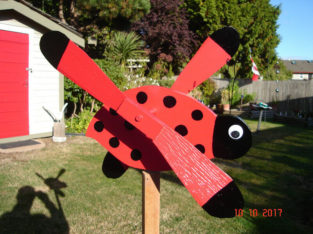 Handmade Ladybug Whirligig