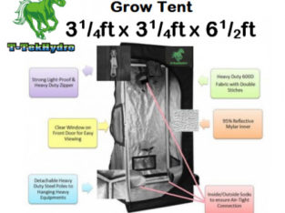 T-TekHydro GROW TENT 3 1/4ft x 3 1/4ft x 6 1/2ft