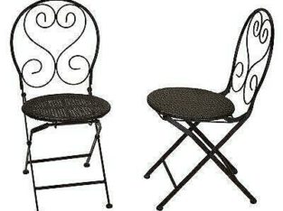 Fleur De Lis Living Hillesden Indoor/Outdoor Metal Folding Patio Dining Chair with Wicker