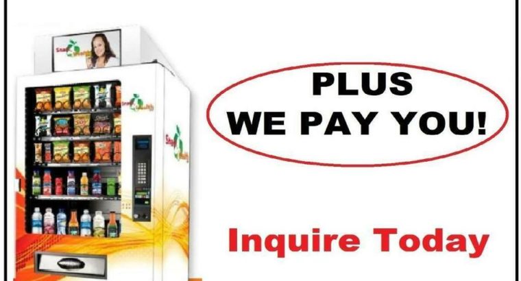 We Pay Profit Sharing To Place A Free Vending Machine In Your Business, Office, Club or Studio etc.