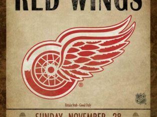 Detroit Red Wings Classic Ticket Framed Canvas Print (New)