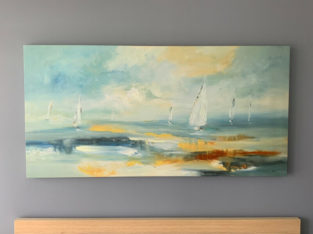 XL sailboat painting on canvas