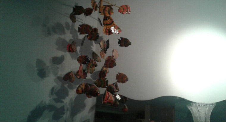 Tropical fish mobile. Mexican art collectible.
