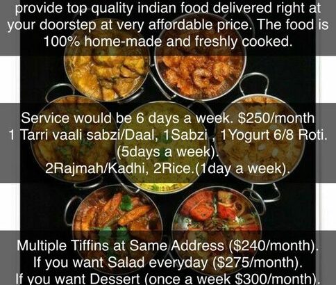 QUALITY INDIAN MEALS ($250/month)