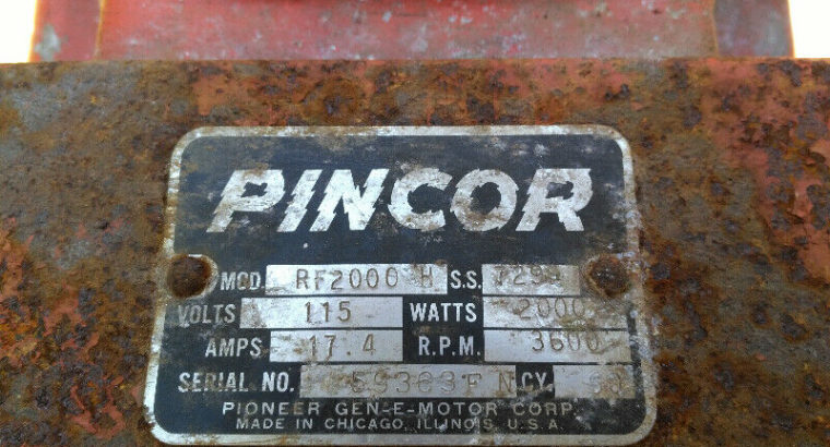 Vintage 1960’s? Pincor 2000 watt, gas powered generator with a 5