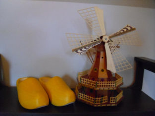 “Great Workmanship” Wind Up Windmill & Wooden Shoes