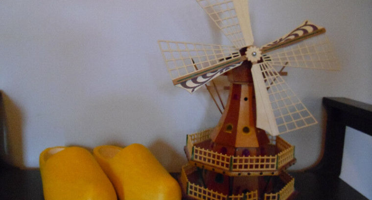 “Great Workmanship” Wind Up Windmill & Wooden Shoes