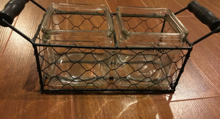 BN square containers in metal tray (set of 3)