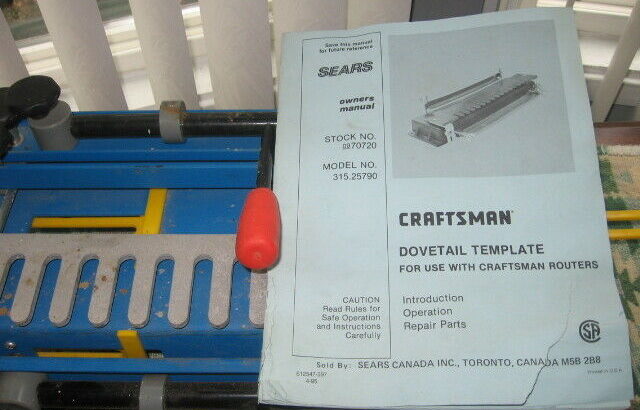 CRAFTSMAN DOVETAIL TEMPLATE