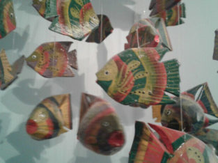 Tropical fish mobile. Mexican art collectible.