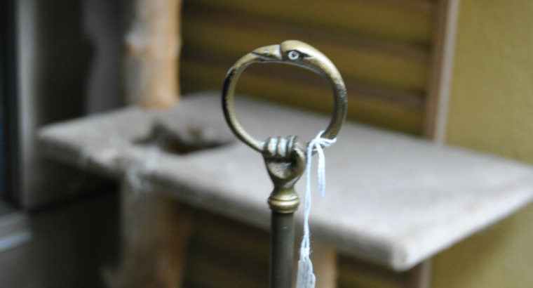 Old Antique Brass 4 Wick Whale Oil Lamp with Tools