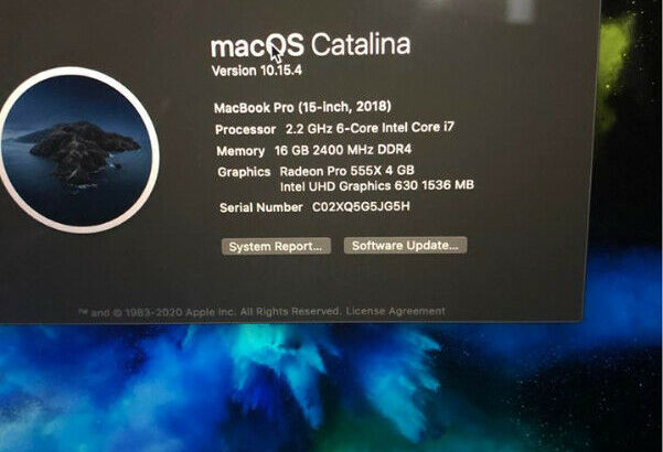 2018 Macbook Pro 6 Core – 15″