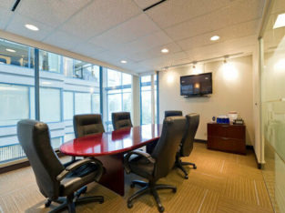 Work your way in a private office for three.
