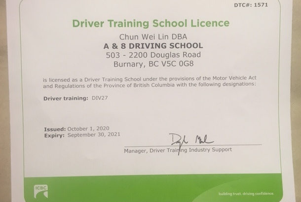 Driving lessons from ICBC licensed driving school instructor