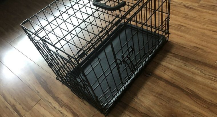 Folding Doubles-door dog metal crate cage