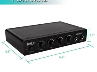PYLE PDKRMX2 Audio Control Mixer, Karaoke Audio Sound Mixer System with two microphone inputs, echo and tone