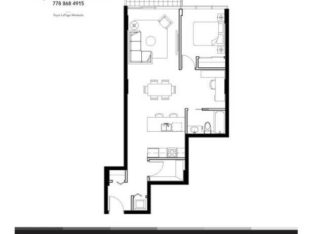 1 bedroom+ Den w/ storage apt incl Parking – 835 sq ft