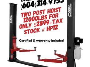 New Two post hoist lift 12000lbs certified & warranty