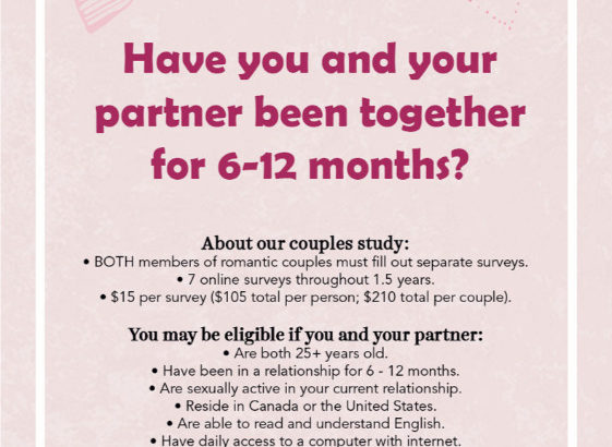 Early Relationships Overtime Study (LOOKING FOR PARTICIPANTS)