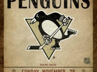 Pittsburgh Penguins Classic Ticket Framed Canvas Print (New)