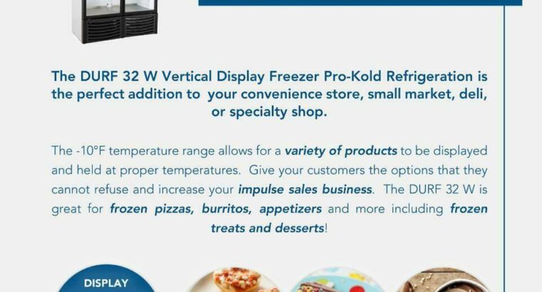 North American Two Door Glass Display Freezer DURF 32 W