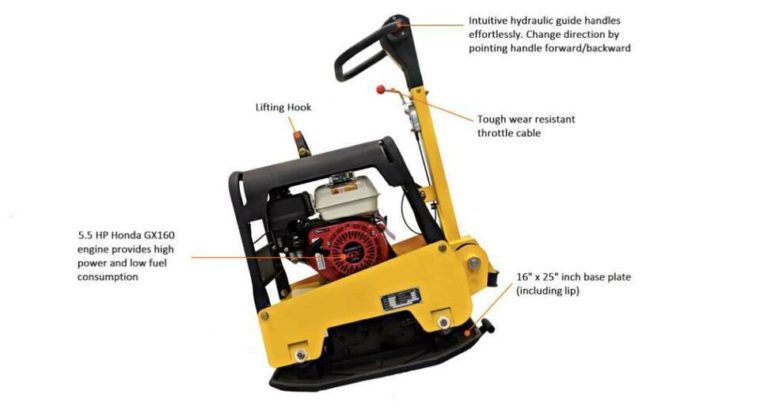 HOC C3020 HYDRAULIC HANDLE REVERSIBLE COMPACTOR REVERSIBLE TAMPER + WHEEL KIT + 3 YEAR WARRANTY + FREE SHIPPING