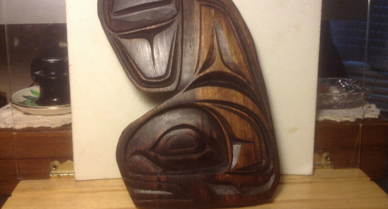 Vintage NORTH WEST COAST NATIVE ART WOOD WALL CARVING