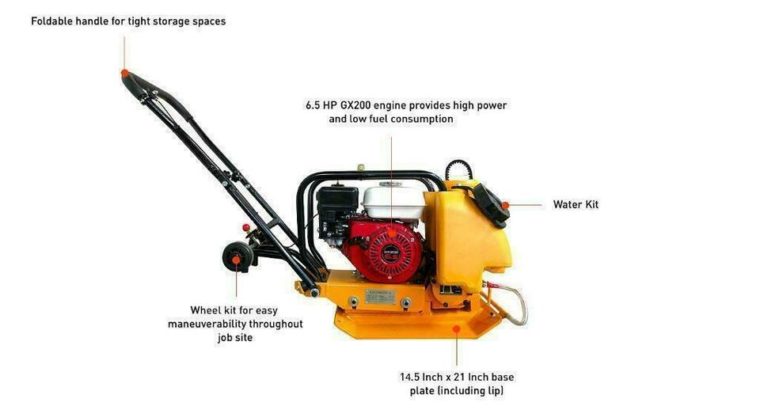 HOC – PLATE COMPACTOR PLATE TAMPER 14 17 18 INCH + WHEEL KIT + WATER KIT + FREE SHIPPING + 2 YEAR WARRANTY