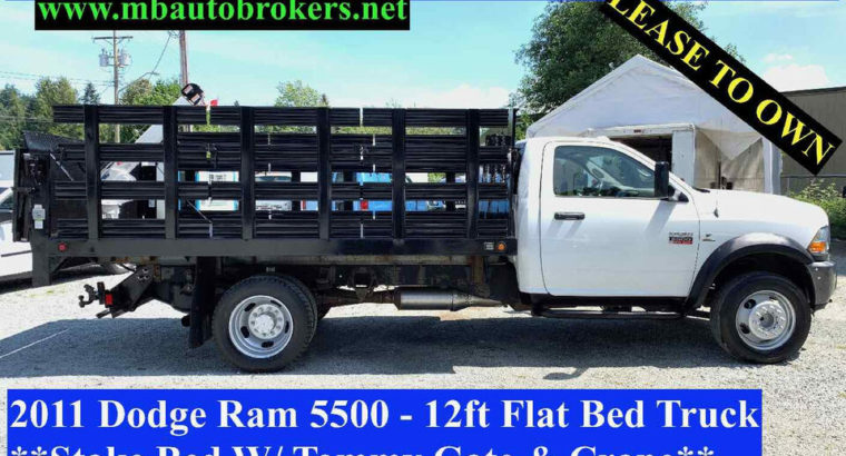 2011 Dodge Ram 5500 – 12FT FLAT BED TRUCK W/ TOMMY GATE + CRANE