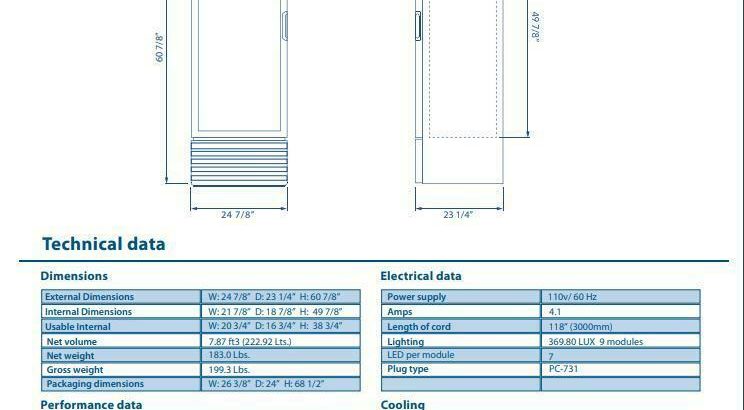 North American Single Door Glass Merchandiser Pro-kold vc12
