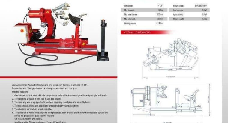 New heavy duty semi truck tire changer machine certified & warranty included