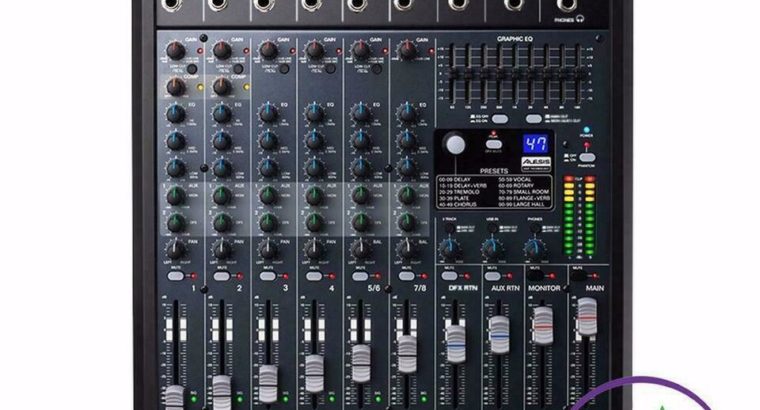All New ALTO LIVE 802 Professional 8-Channel / 2-Bus Audio mixer with USB and 99 FX like ECHO, Reverb