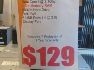 Lenovo M Series 3.1Ghz Intel – FREE Shipping Canada Wide – 4Gb RAM – 500Gb Hard Drive – 1 Year Warranty