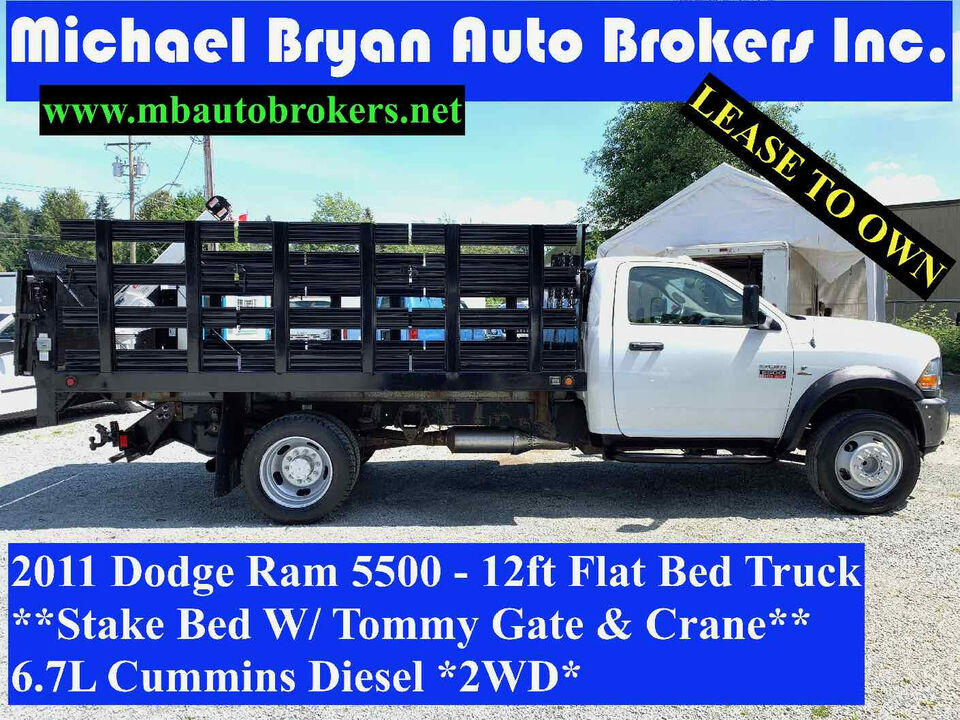 2011 Dodge Ram 5500 – 12FT FLAT BED TRUCK W/ CRANE + TOMMY GATE