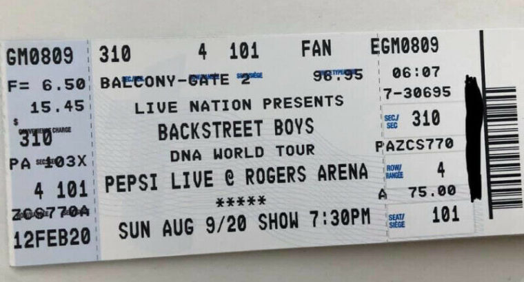 Backstreet boys ticket