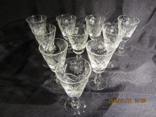 VINTAGE CZECH PINWHEEL CRYSTAL LIQUEUR GLASSES – Set of 10
