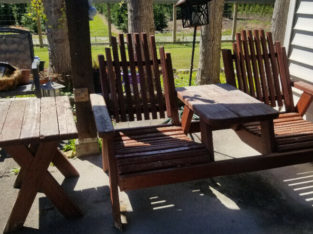 Vintage 2 Seater Adirondach Chairs/side table