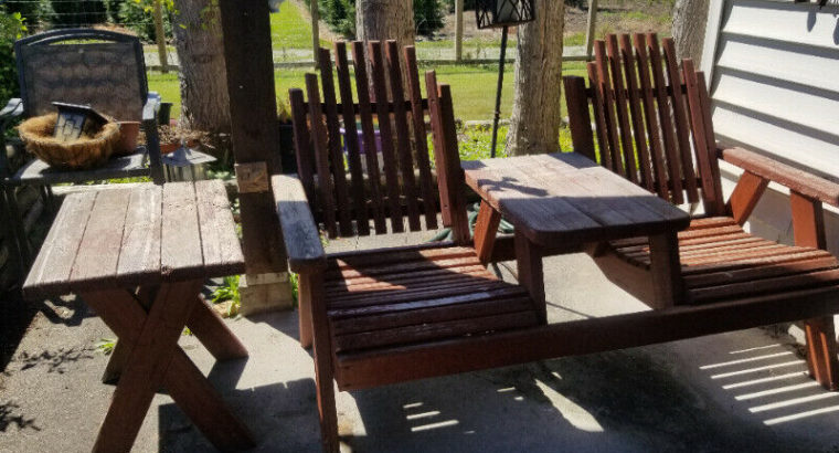 Vintage 2 Seater Adirondach Chairs/side table