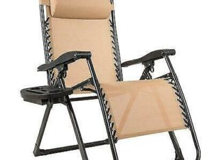 Freeport Park® Oversize Lounge Chair Patio Heavy Duty Folding Recliner-Beige