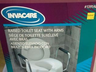 Invacare raised toilet seat with arms$65