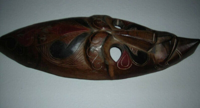 Mask hand made wooden mask old