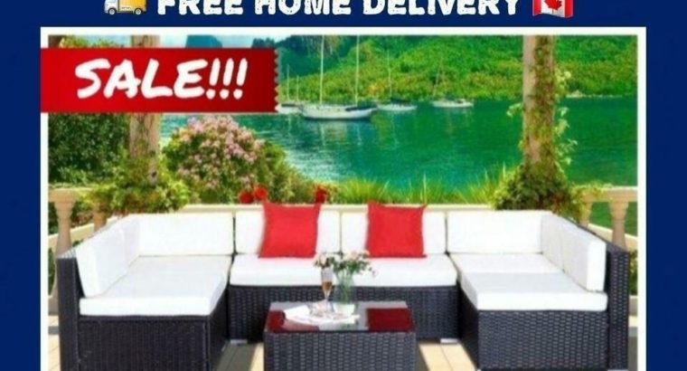 Free Delivery • 7Pc Wicker Patio Sectional Garden Outdoor Furniture Set