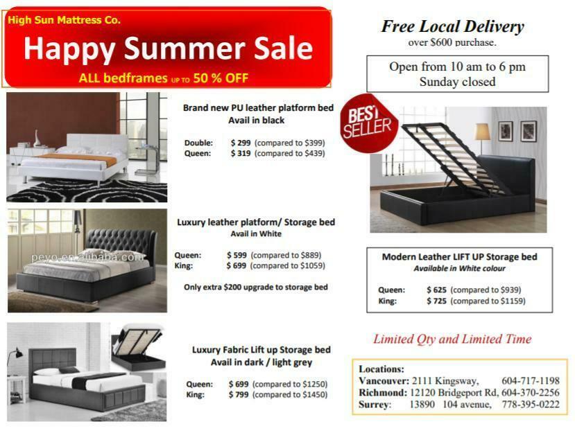 $$$HAPPY SUMMER SALE-Brand New MODERN LEATHER Queen/ King Storage bed