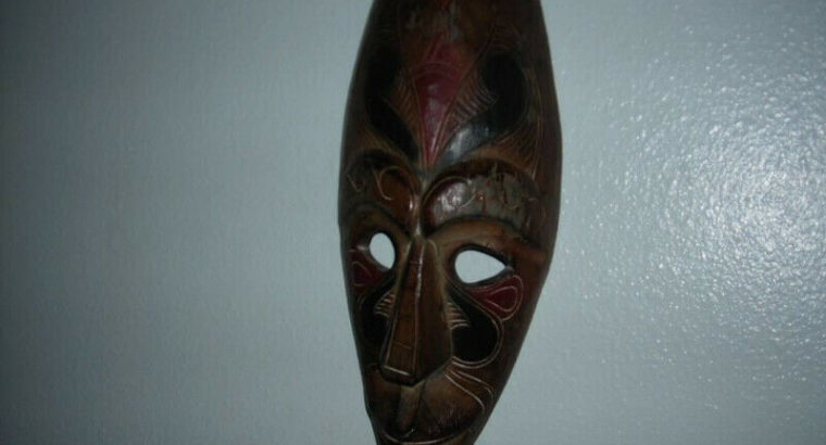 Mask hand made wooden mask old